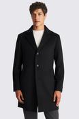 Navy Wool Blend Overcoat