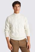 Ecru Chunky Cable Mock Neck Jumper image
