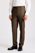 Italian Tailored Fit Tobacco Twill Trousers image