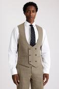 Slim Fit Brown Twill Tweed Waistcoat