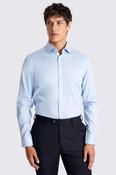 Slim Fit Light Blue Slub Non-Iron Shirt image