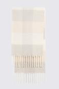 White Oversized Check Scarf
