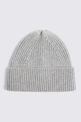 Light Grey Cashmere Blend Ribbed Beanie image