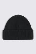 Black Fisherman Ribbed Beanie image