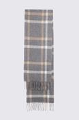 Charcoal Checked Pure Cashmere Scarf image