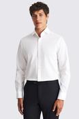 Tailored Fit White Stretch Print Contrast Shirt image