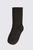 Chocolate Mercerised Ribbed Sock 