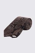 Dark Brown &amp; Copper Paisley Silk Tie