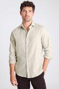 Oatmeal Brushed Melange Cotton Shirt image