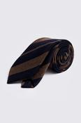 Italian Navy &amp; Copper Wool Stripe Tie