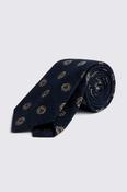 Italian Navy Wool Flower Tie image