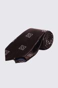 Italian Dark Brown &amp; Purple Silk Medallion Tie