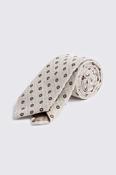Italian Neutral &amp; Copper Ditsy Floral Silk &amp; Cotton Tie