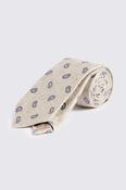 Italian Neutral &amp; Light Blue Silk Paisley Tie