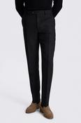 Italian Tailored Fit Black Twill Trousers image