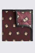 Italian Burgundy Wool Pocket Square