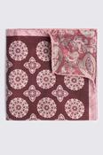 Bottinelli Burgundy Double Faced Wool Pocket Square