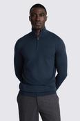 Dark Teal Merino Zip-Neck Jumper image
