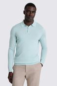 Aqua Merino-Blend Polo Shirt image