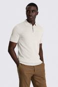 Light Oatmeal Merino Knitted Polo Shirt image