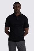 Black Merino Knitted Polo Shirt image