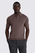 Mauve Merino Knitted Polo Shirt image