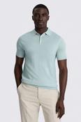 Aqua Merino Knitted Polo Shirt image