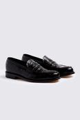 Italian Leather Ox Blood Croc-effect Loafers