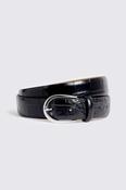 Italian Leather Black Croc Belt