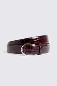 Italian Leather Oxblood Croc Belt