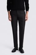 Tailored Fit Black Twill Linen Trousers image