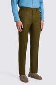 Tailored Fit Olive Twill Linen Trouser image
