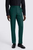 Slim Fit Emerald Twill Linen Trousers image