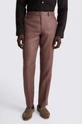 Slim Fit Mauve Twill Linen Trousers image
