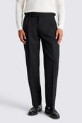 Black Wool Pleated Trousers