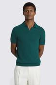 Emerald Linen-blend Skipper Polo Shirt image