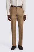 Italian Tailored Fit Chestnut Twill Linen Trouser 