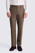 Italian Tailored Fit Brown Stripe Trousers