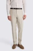Italian Tailored Fit Neutral Stripe Trousers image