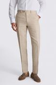 Tailored Fit Neutral Delave Linen Trousers image