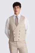 Tailored Fit Neutral Delave Linen Waistcoat image