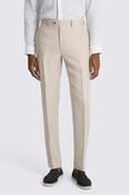 Slim Fit Neutral Delave Linen Trouser image