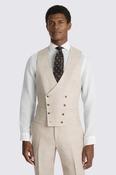 Slim Fit Neutral Delave Linen Waistcoat  image