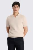 Oatmeal Linen-blend Milano Skipper Polo Shirt image