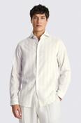 Blue Stripe Cotton &amp; Linen Shirt image