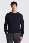 Navy Cotton Crew Neck Jumper image