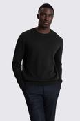 Black Cotton Crew Neck Jumper image