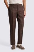 Burgundy Linen Pleated Trousers image