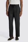 Black Linen-Blend Beach Trousers
