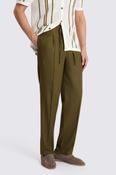 Khaki Linen-Blend Beach Trousers image